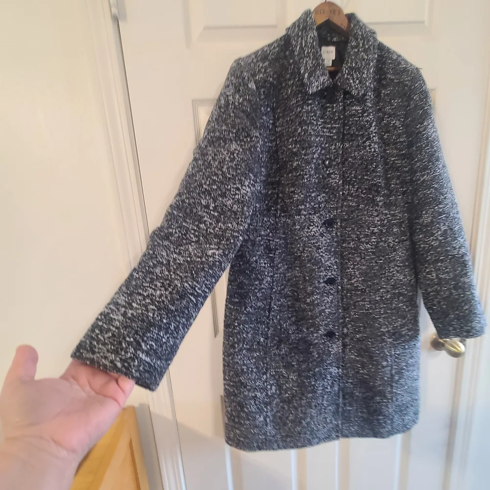 J. Crew Black and White Marled Pea Coat - Picture 5 of 16